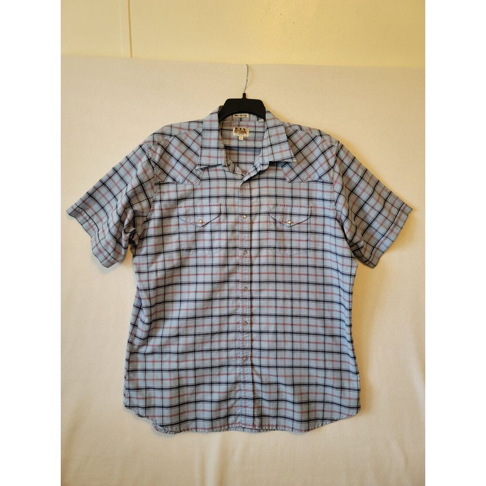 Ely Cattleman Shirt Mens XXL Wrinkle Resistant Pearl Snap‎ Plaid